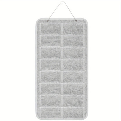 Eyewear Accessories - Sunglasses Organizer 16 Pockets Hanging Wall-Mounted Felt Storage Bag - product detail view 5