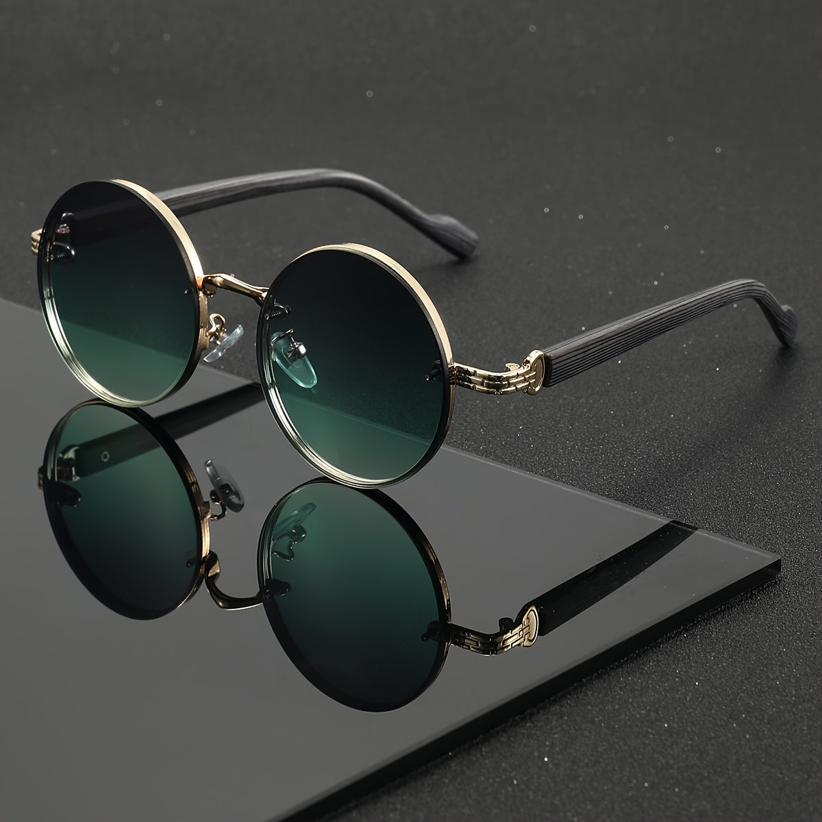 Gadding Sunglasses, Unisex Woodgrain Retro UV400 Eyeglasses - Lightweight Vintage Frame for Daily Casual, Campus Events & Parties, Trendy Versatile Design