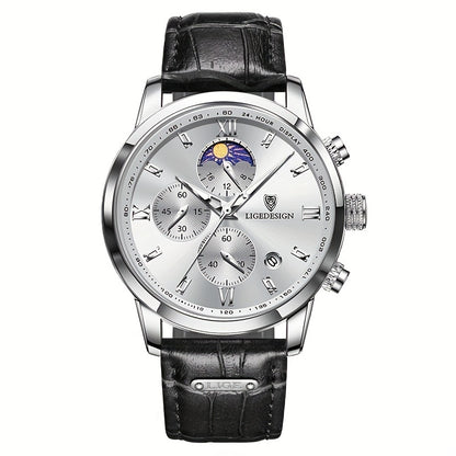 Sport Waterproof Chronograph Watch for Men – Luminous Quartz Calendar Wristwatch, Casual Athletic Timepiece, Gift for Him or Her