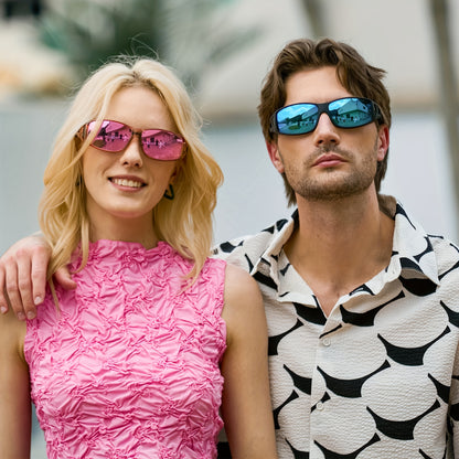 Rectangular Fashion Sunglasses Unisex Fit-Over Prescription Glasses Multi-Color Mirrored Gradient Lenses for Men and Women Stylish Everyday Eyewear