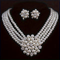Bridal Jewelry Beads Necklace, High End And Luxurious, One Necklace+one Pair Of Earrings, Wedding Dress Accessories, Stage Performance, Evening Party Necklace