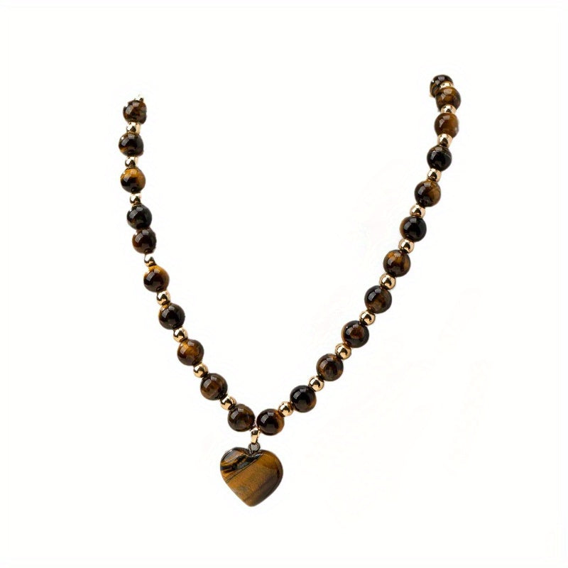 Melad Tiger Eye Stone Necklace New Love Pendant Necklace