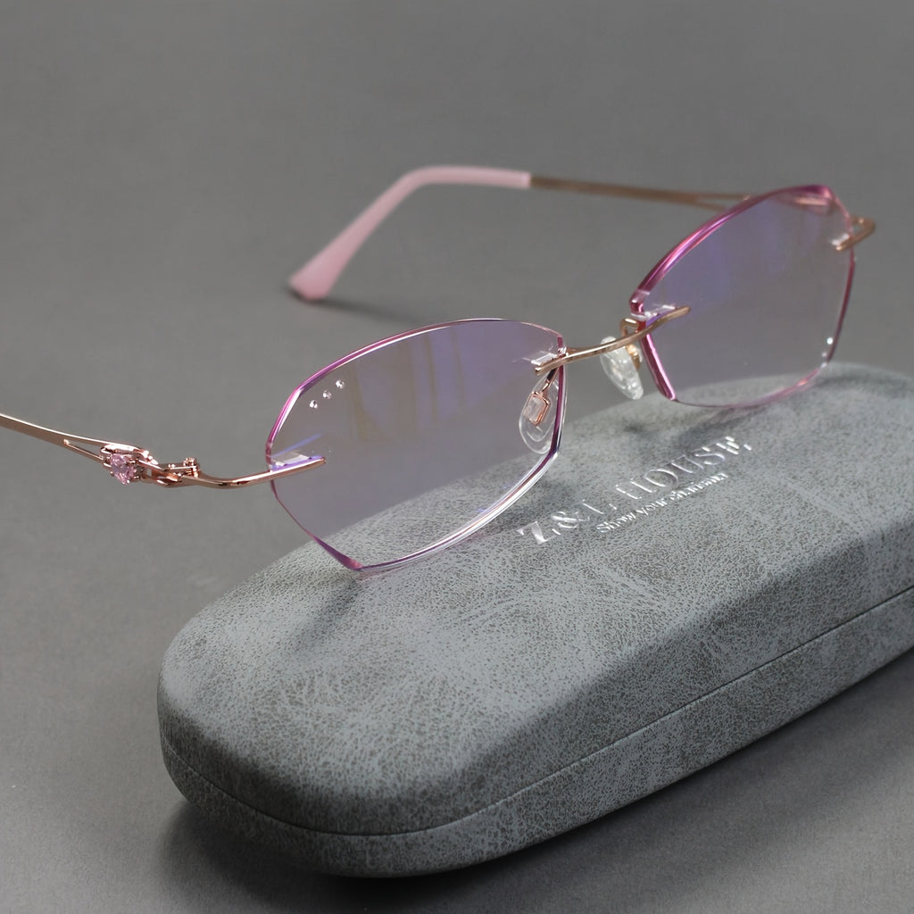 Z&L HOUSE Boutique Women's Reading Glasses, Exquisite Pink Rhinestone Embellished Lenses, Mirror Legs Unique Details Show Elegance, Comfortable Women's Reading Glasses, Gift Selection, Suitable for Halloween and Christmas Gifts