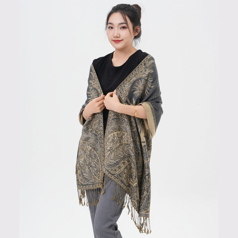 Phoenix Tail Thicker Paisley Pashmina Scarf