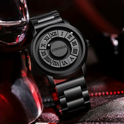 Men's Magnetic Steel Ball Watch | Touch-to-Read Vintage Business Wristwatch, No Mirror Unique Design Stainless Steel Quartz Watch for Men – Bold Statement Timepiece