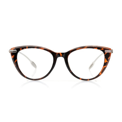 Cat Eye Reading Glasses Women HD Lenses Retro Design Spring Temple High Quality Includes Case & Cloth Pink Leopard Black Strengths +1.0 to +4.0 Stylish
