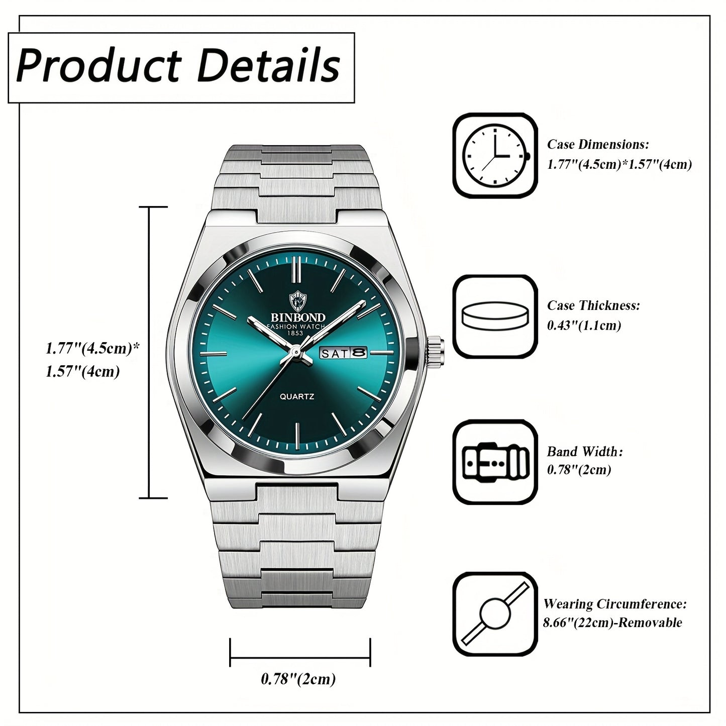 Men's Week & Date Calendar Quartz Watch with Luminous Dial - Solid Stainless Steel Band Business Wristwatch for Men, Dual Calendar Analog Timepiece in Gold & Silver Tone