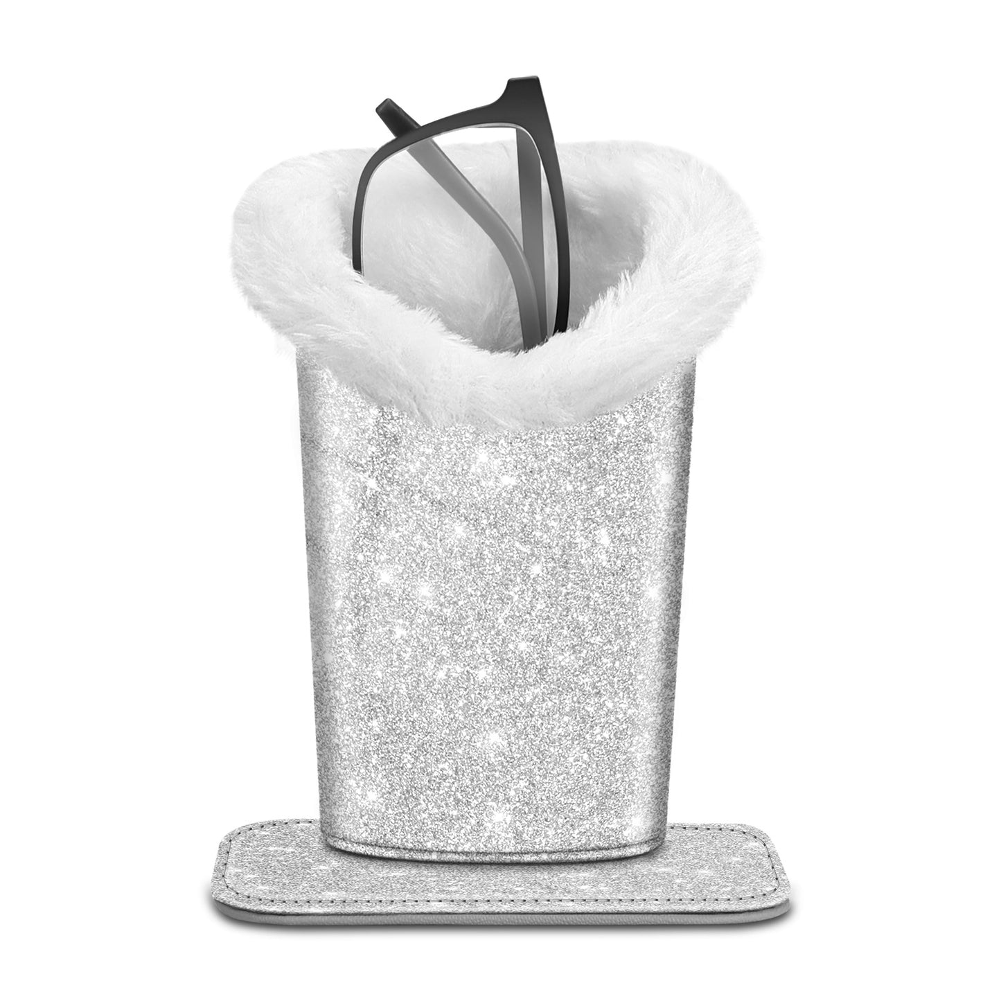 Eyeglasses Holder Stand Plush Lined Anti-Scratch Glasses Storage Organizer for Desk Nightstand Office Bedroom 34 Patterns Gift