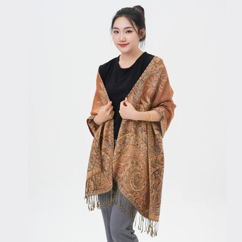 Phoenix Tail Thicker Paisley Pashmina Scarf