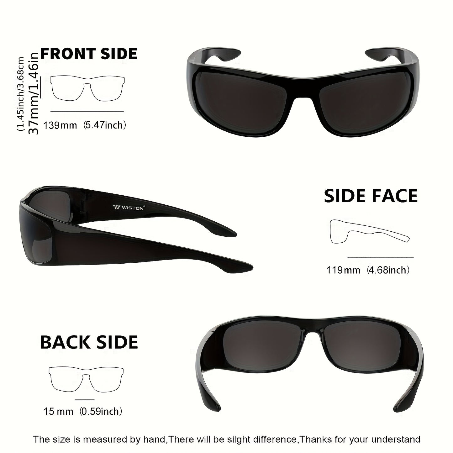 Polarized Wrap Around Sunglasses Super Dark Lens Lightweight Glossy Matte Frame Black Blue Yellow UV Protection Driving Outdoor Sports Men Women