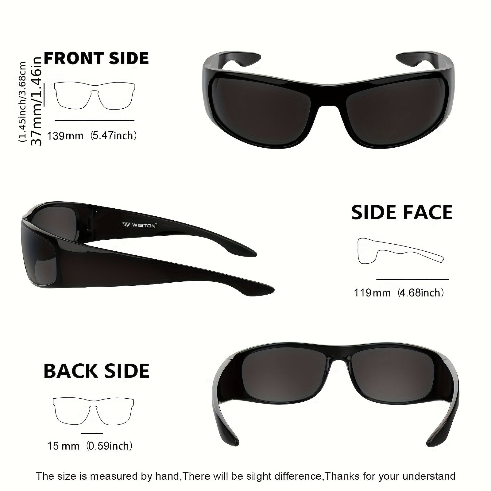 Super Dark Polarized Black | Wrap Around Style Lightweight