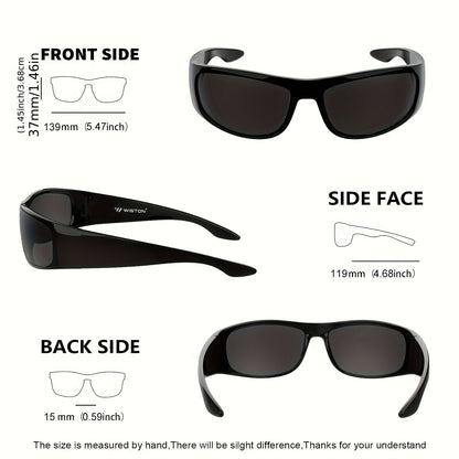 Polarized Wrap Around Sunglasses Super Dark Lens Lightweight Glossy Matte Frame Black Blue Yellow UV Protection Driving Outdoor Sports Men Women