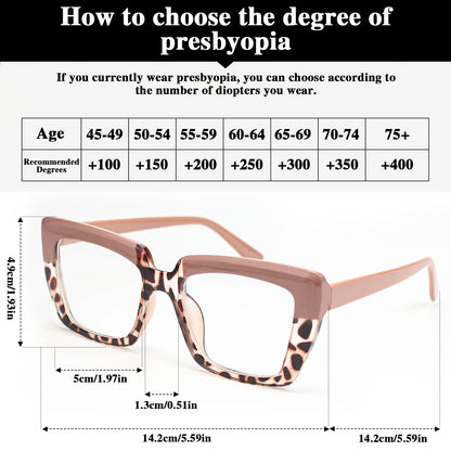Reading Glasses 8-Pack Retro Print Color Clash Rectangular Spring Hinge Women Fashion Party Holiday Gift Eyewear Magnification +100 to +400 Colorful Trendy
