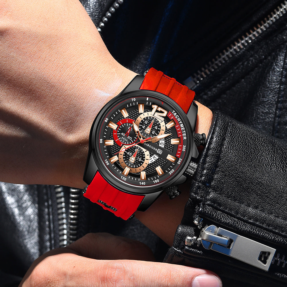 Silicone Watch for Men Fashion Casual Quartz Date Display Sport Wristwatch Sporty Design Multiple Colors Christmas Thanksgiving Gift Reloj Para Hombre