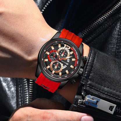 Silicone Watch for Men Fashion Casual Quartz Date Display Sport Wristwatch Sporty Design Multiple Colors Christmas Thanksgiving Gift Reloj Para Hombre