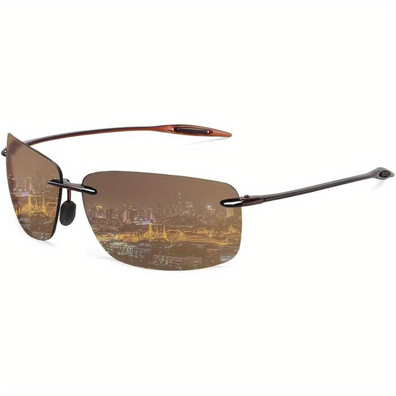 Sports Sunglasses Polarized TR90 Rimless - UV400 Lightweight Frameless Men Women Running Fishing Baseball Cycling Hiking Golf 4 Colors