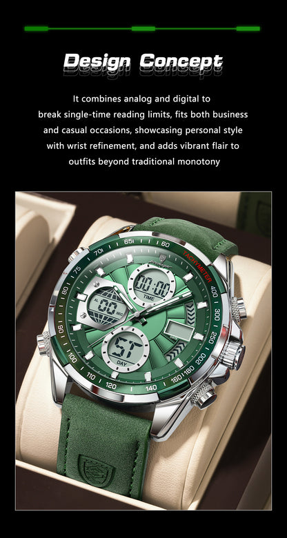 POEDAGAR Men's Analog-Digital Sport Watch — Quartz, Waterproof, Alarm, Calendar | 8 Colors
