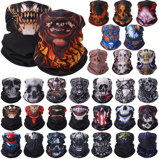 Face Mask - Skull 30 Pack Seamless Neck Gaiter Balaclava Bulk Headwear for Motorcycle - main product view