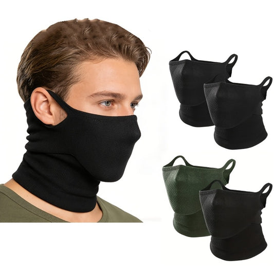 Face Masks & Balaclavas - Half Mask 2 Pack Geometric Print Breathable Neck Cover Ear Hook Unisex for - main product view