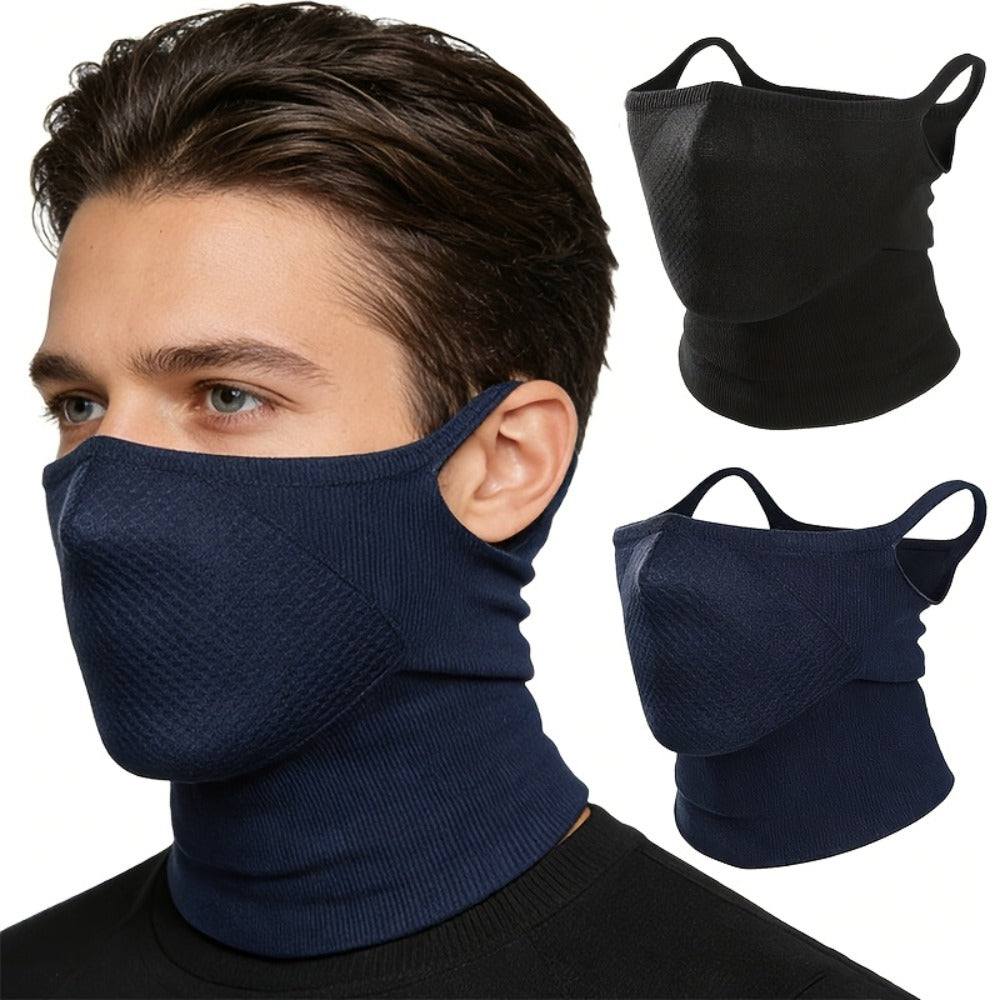 Face Masks & Balaclavas - Half Mask 2 Pack Geometric Print Breathable Neck Cover Ear Hook Unisex for - product detail view 6