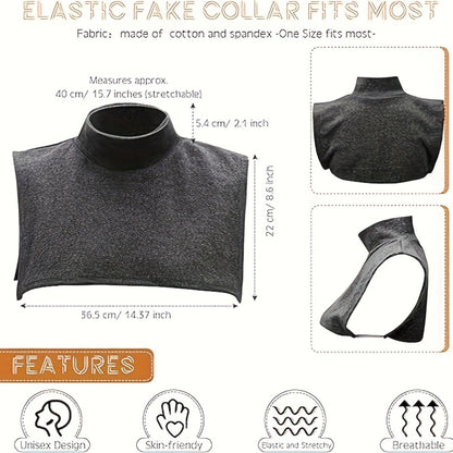 Fashion Accessories - Fake Turtleneck Dickey Collar 4 Pack Detachable Mock Blouse Half Top - product detail view 2
