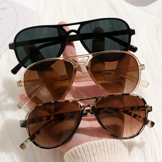 Fashion Glasses - Double Bridge for Women 3 Pack Minimalist Eyewear Tortoiseshell Black Tan - main product view