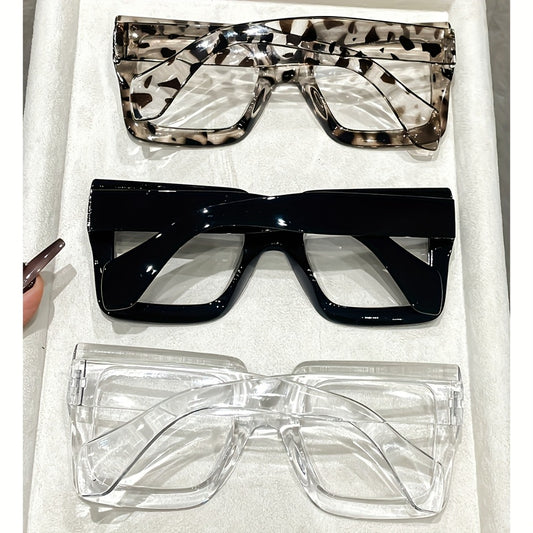 Fashion Glasses - Set 3pcs 4pcs Vintage Square Full Rim Clear Lens Eyeglasses Lightweight - main product view