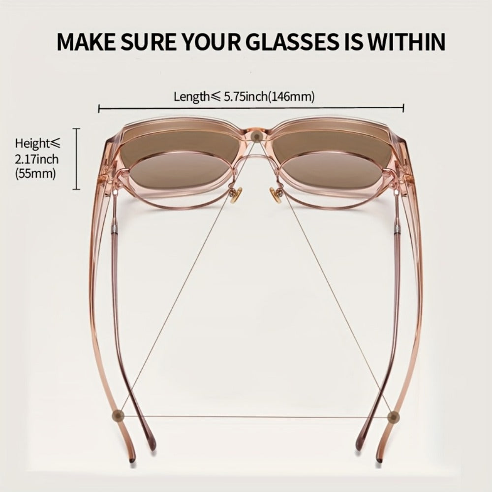 Fashion Sunglasses - Fit Over Glasses 2 Pack Large Retro Frames Wear Over Prescription Eyewear - product detail view 8