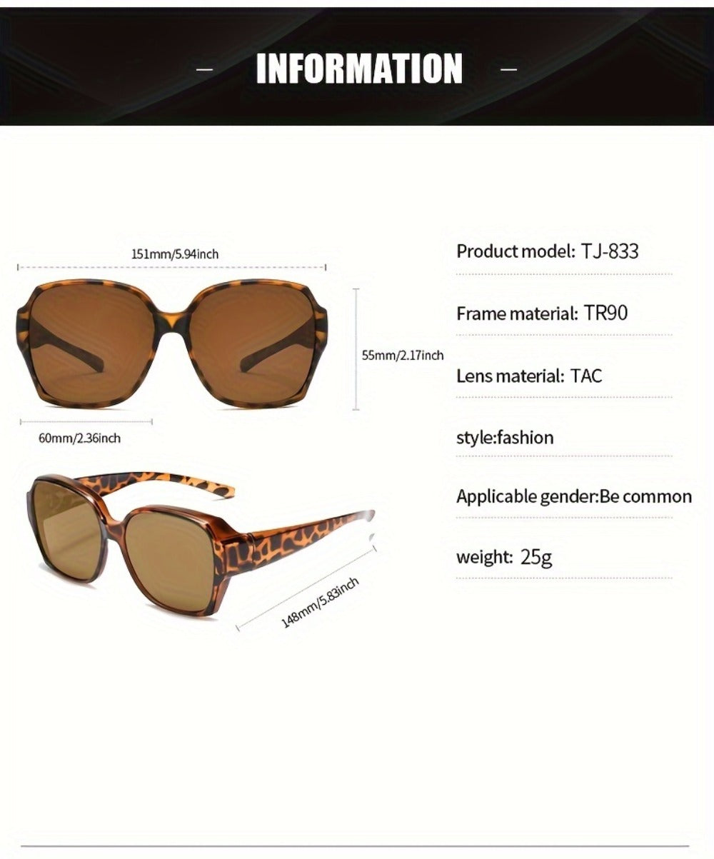 Fashion Sunglasses - Fit Over Glasses 2 Pack Large Retro Frames Wear Over Prescription Eyewear - product detail view 14