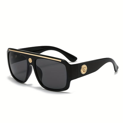 Fashion Sunglasses - Oversized Square Glasses Cyberpunk Extra Large 139mm+ Frame with Gold - product detail view 21