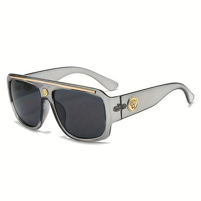 Fashion Sunglasses - Oversized Square Glasses Cyberpunk Extra Large 139mm+ Frame with Gold - product detail view 24
