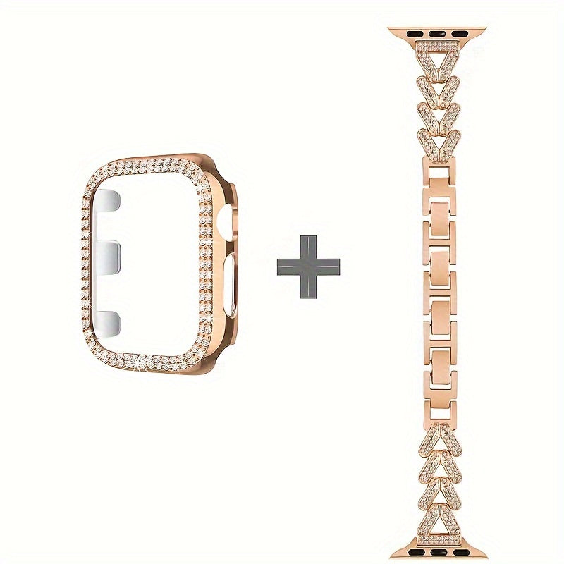 Fashion Watch - Apple Band Double Row Case Set Wheat Ear Alloy Strap with Matching Case - product detail view 22
