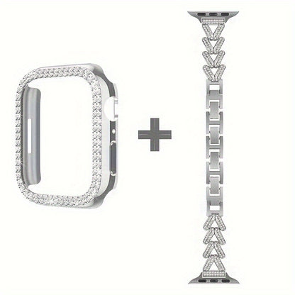 Fashion Watch - Apple Band Double Row Case Set Wheat Ear Alloy Strap with Matching Case - product detail view 25
