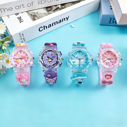 Fashion Watch - Kawaii Cartoon Gift Set of 4 - Cute Character Wristwatch Bundle for Girls - main product view