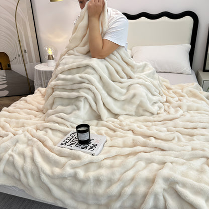 Faux Rabbit Fur Cozy Throw Blanket - Machine-Washable – view 2