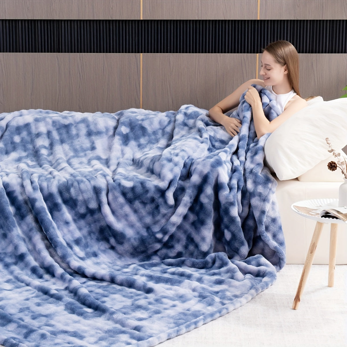Faux Rabbit Fur Cozy Throw Blanket - Machine-Washable – view 3