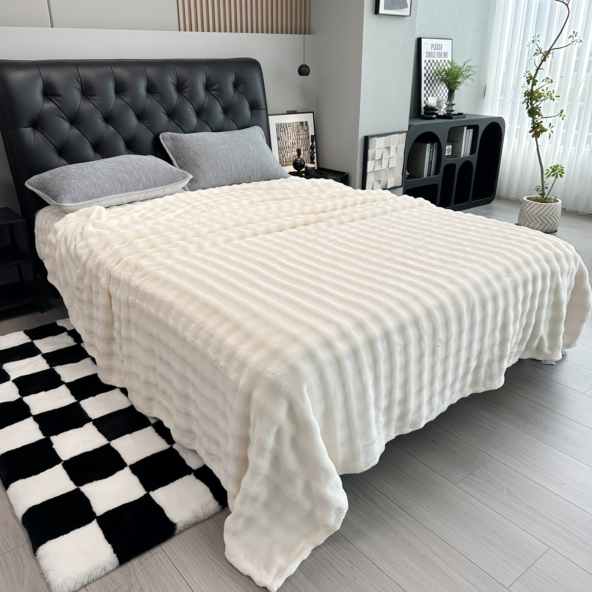 Faux Rabbit Fur Cozy Throw Blanket - Machine-Washable – view 6