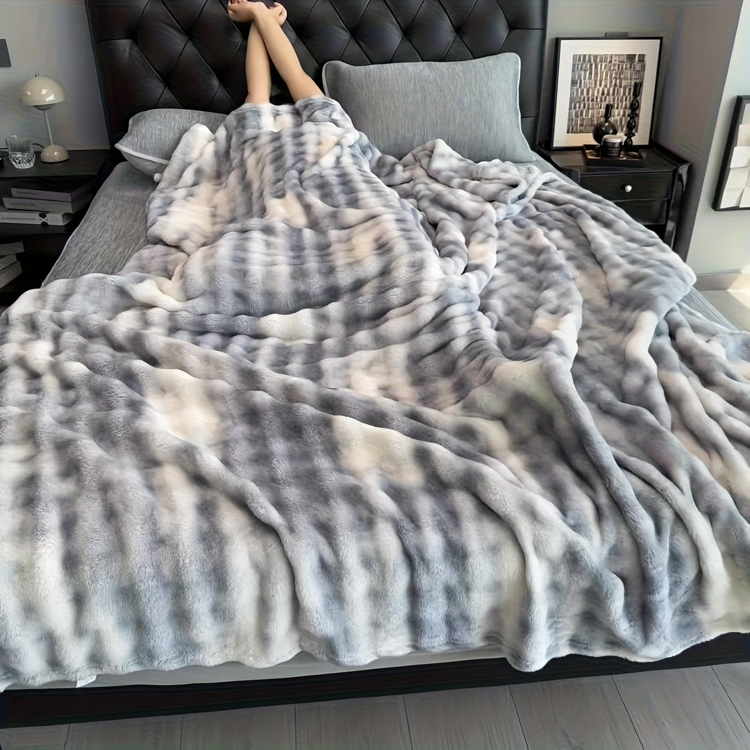 Faux Rabbit Fur Cozy Throw Blanket - Machine-Washable – view 9