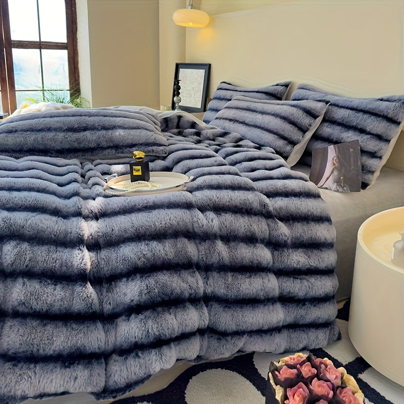 Faux Rabbit Fur Throw Blanket - Double-Layer Reversible Softness – view 7