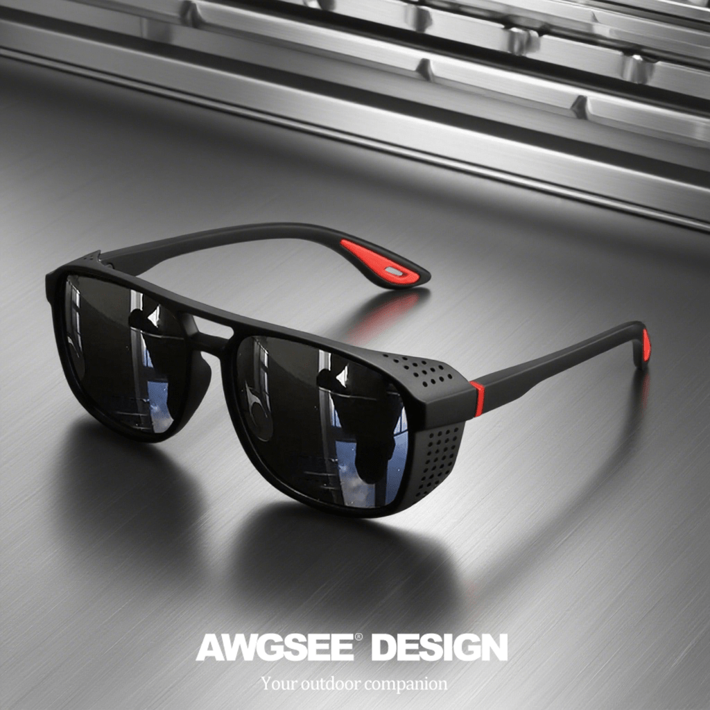 Steampunk Sunglasses Polarized Round Lens UV400 - HD Side Cutout Frame Sports Eyewear Men Women Cycling Fishing Driving 6 Colors