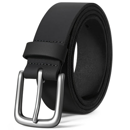 Handmade Leather Belt for Men - Full Grain Casual Everyday Jeans Belt, Black & Brown, Sizes 30-52, Stainless Buckle, Gift Box Included, Perfect Gift for Him