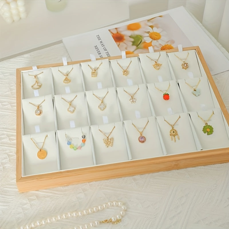 18 Compartments Stackable Jewelry Tray Storage Box, Jewelry Display Storage Box, Jewelry Display Stand, Jewelry Drawer Insert Divider for Earrings Necklace Rings Bracelets
