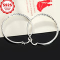 925 Pure Silvery Pair of Elegant Large Hoop Earrings for Women, Fashionable and Trendy, Suitable for Daily Wear and Vacation, Perfect Valentine's Day Gift