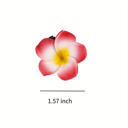 Flower Hair Clips for Women 36 Pack – Tropical Plumeria Frangipani Barrettes, Lightweight Plastic Hawaiian Flower Hair Pins for Luau, Beach Parties, Weddings & Tropical Theme Events
