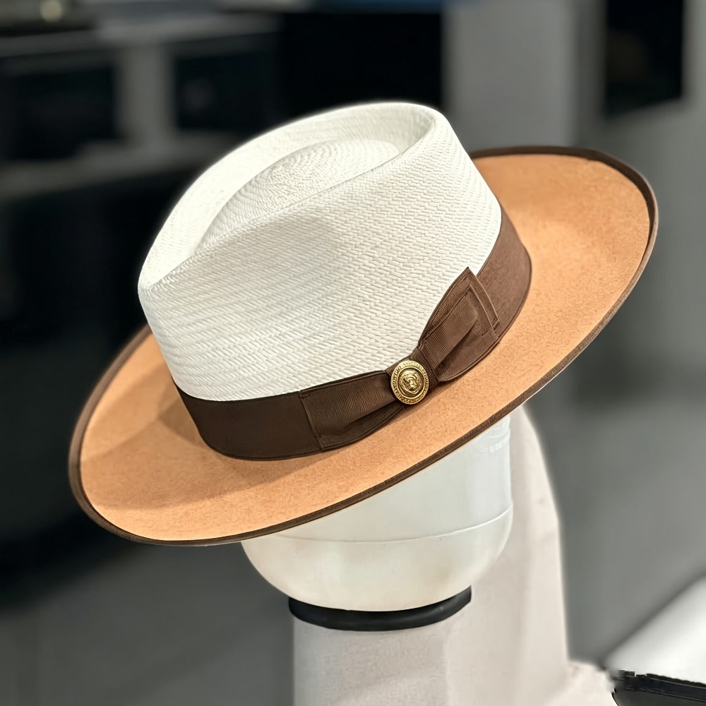 Fedora Hat - Felt Couple Matching Color Block Adjustable - Soft High Quality Felt for - product detail view 7