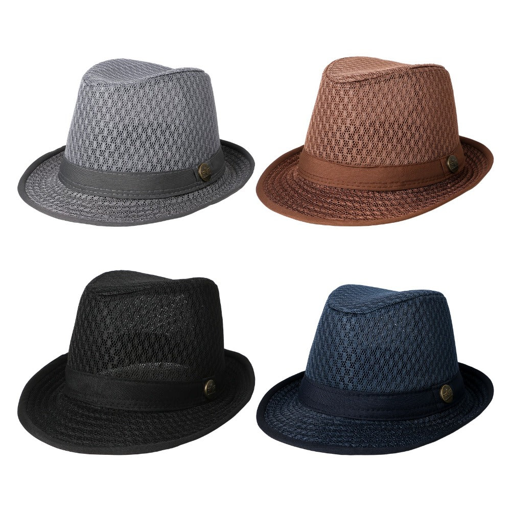 Fedora Hat - for Men & Women Lightweight Mesh Breathable Design with Simple Ribbon - product detail view 2