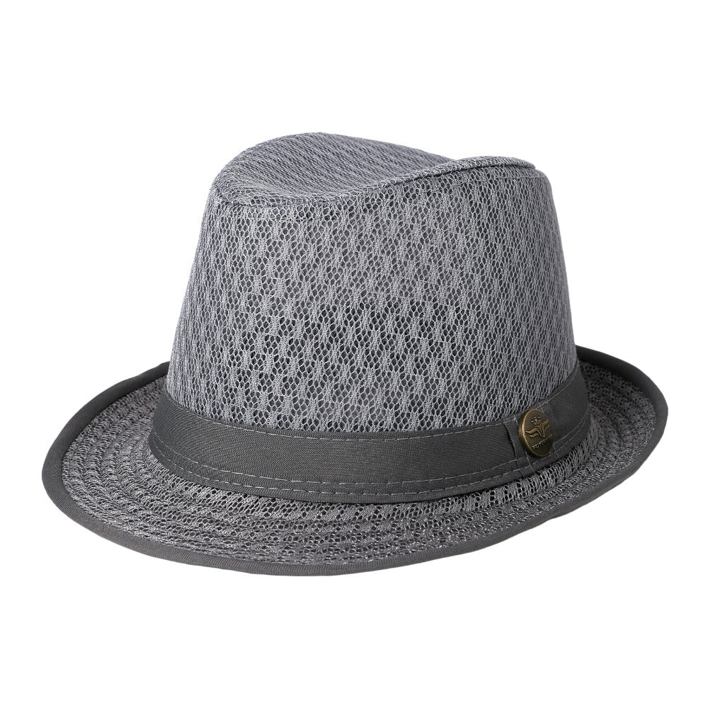 Fedora Hat - for Men & Women Lightweight Mesh Breathable Design with Simple Ribbon - product detail view 5