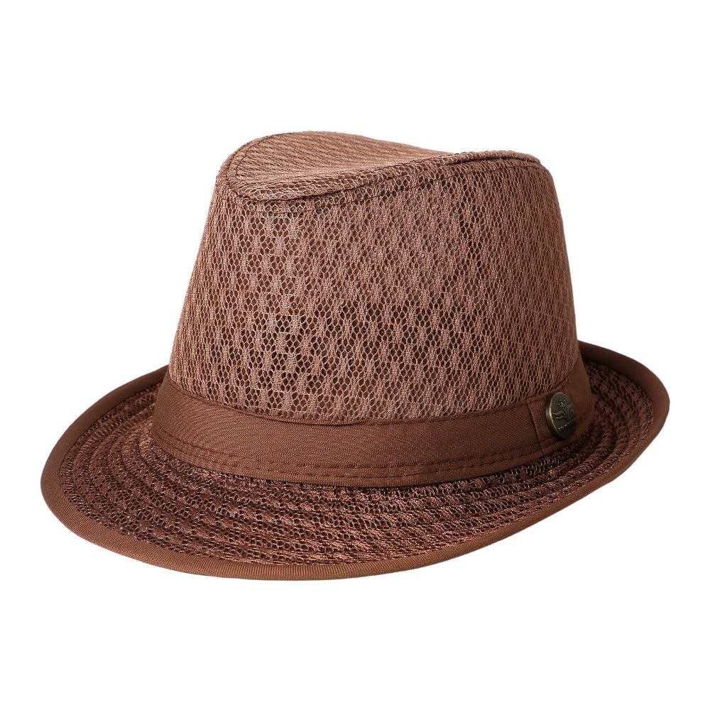 Fedora Hat - for Men & Women Lightweight Mesh Breathable Design with Simple Ribbon - product detail view 7