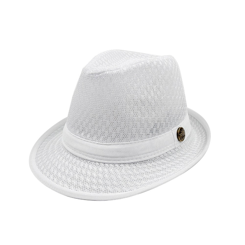 Fedora Hat - for Men & Women Lightweight Mesh Breathable Design with Simple Ribbon - product detail view 9