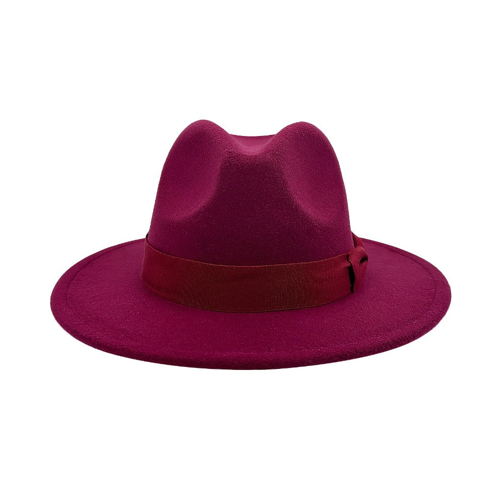 Fedora Hat - Panama Wide Brim Jazz Cap for Men Women Classic Woven with Bow Knot - product detail view 11